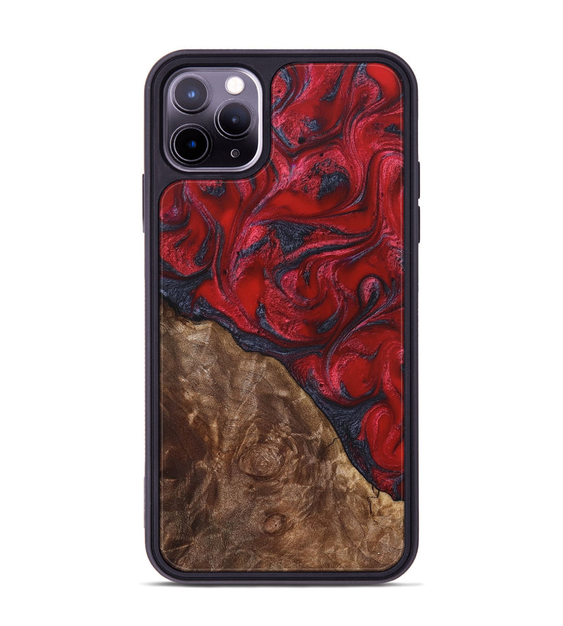 iPhone 11 Pro Max Wood Phone Case - Teri (Red, 822186)