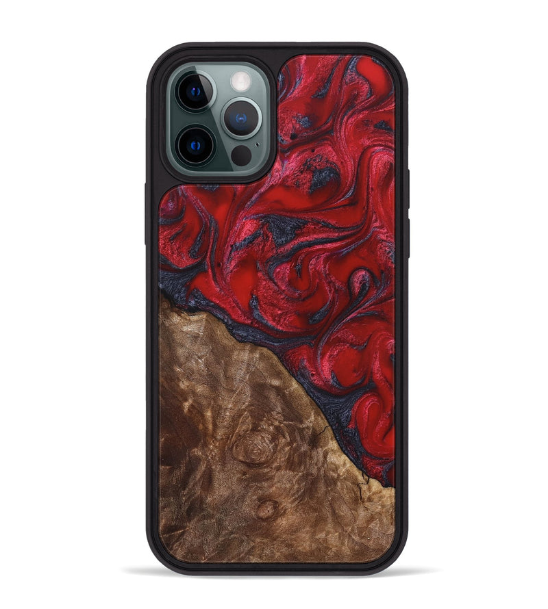 iPhone 12 Pro Max Wood Phone Case - Teri (Red, 822186)