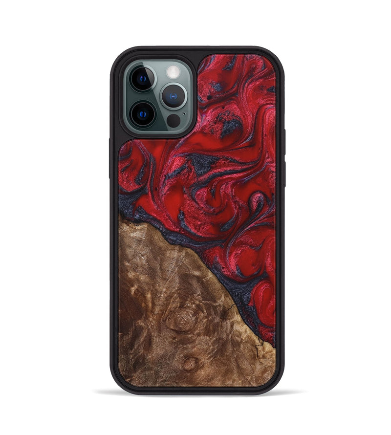 iPhone 12 Pro Wood Phone Case - Teri (Red, 822186)