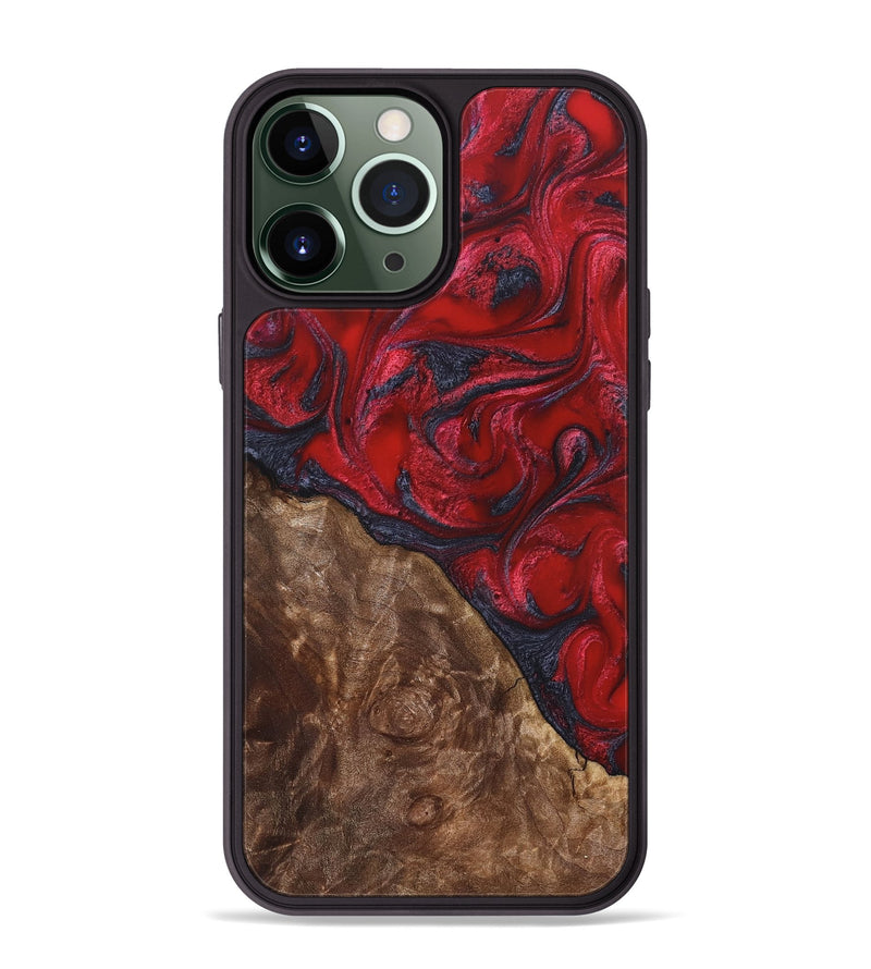iPhone 13 Pro Max Wood Phone Case - Teri (Red, 822186)