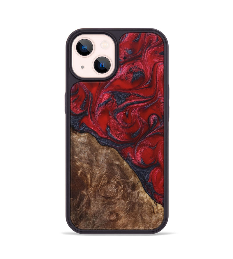 iPhone 14 Wood Phone Case - Teri (Red, 822186)