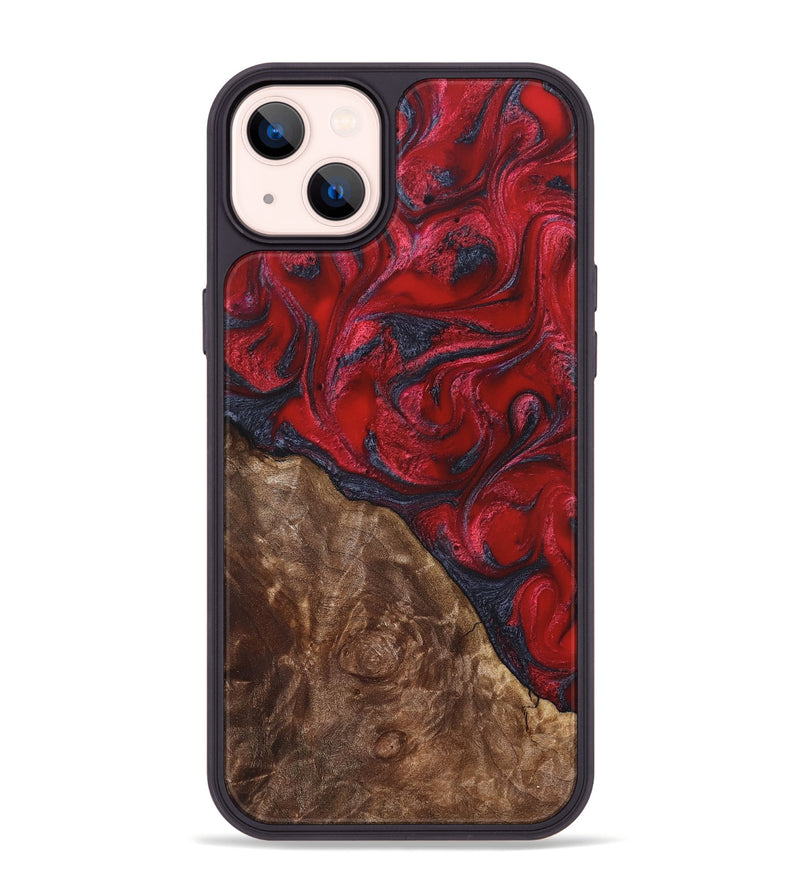 iPhone 14 Plus Wood Phone Case - Teri (Red, 822186)