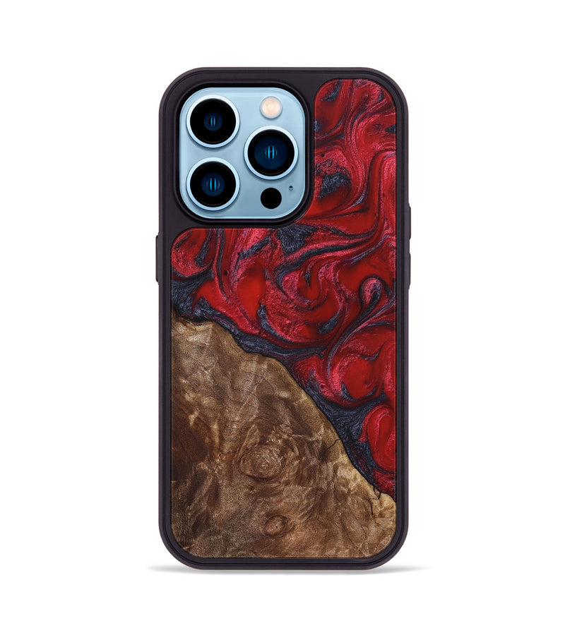 iPhone 14 Pro Wood Phone Case - Teri (Red, 822186)