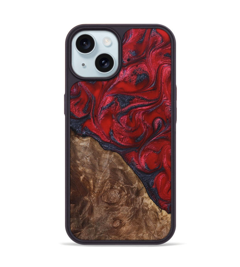 iPhone 15 Wood Phone Case - Teri (Red, 822186)