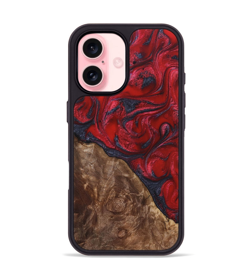 iPhone 16 Wood Phone Case - Teri (Red, 822186)