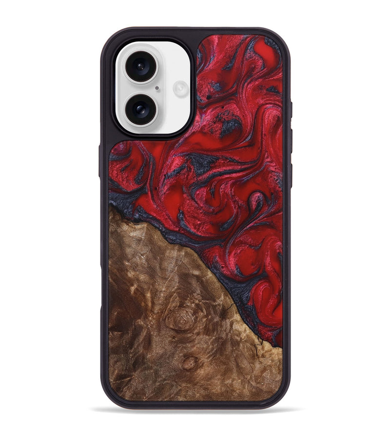iPhone 16 Plus Wood Phone Case - Teri (Red, 822186)