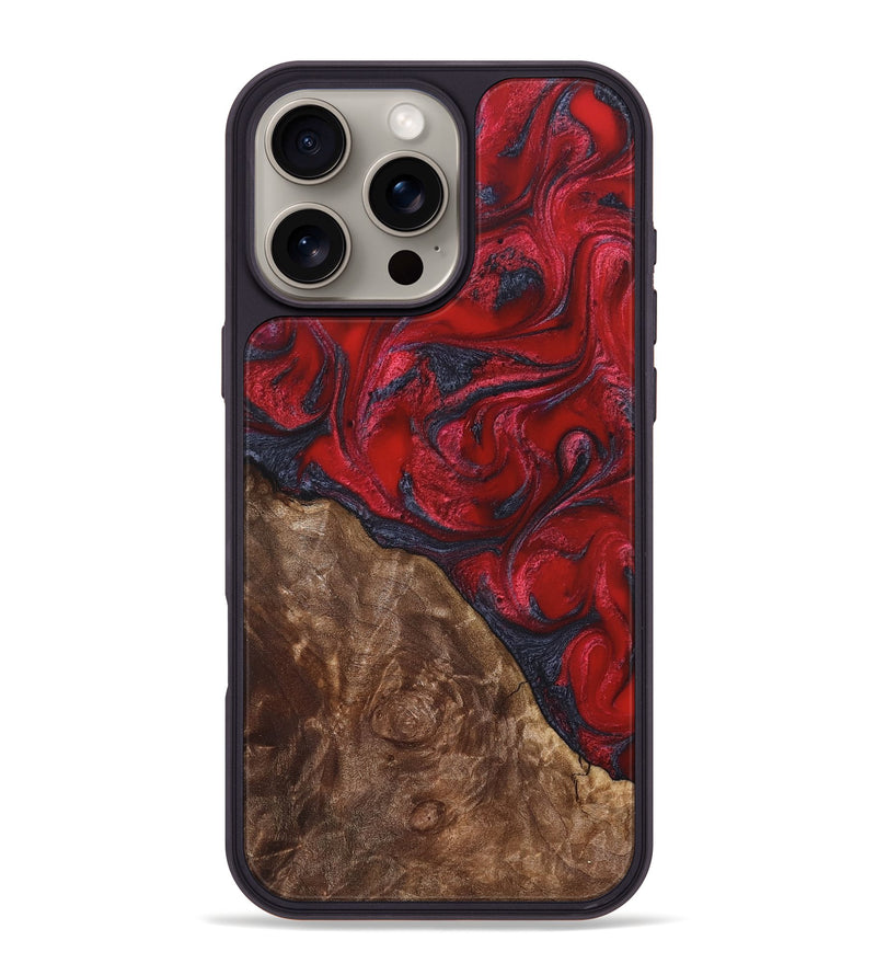 iPhone 16 Pro Max Wood Phone Case - Teri (Red, 822186)