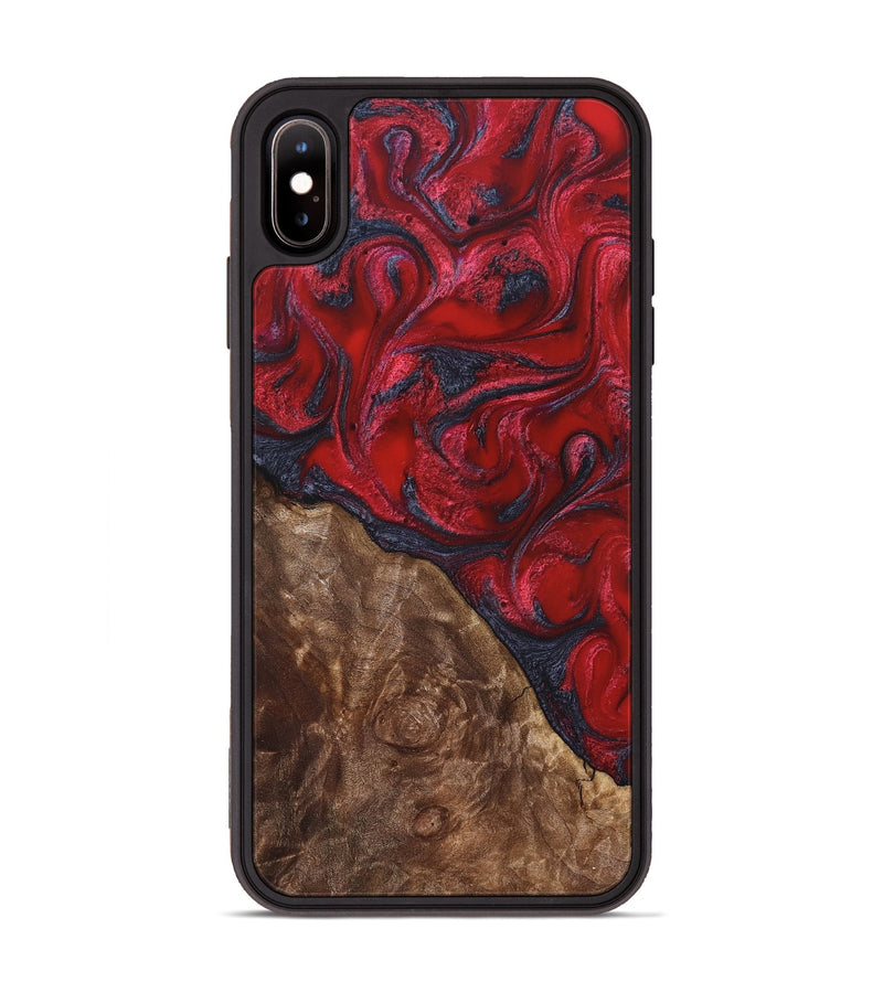 iPhone Xs Max Wood Phone Case - Teri (Red, 822186)