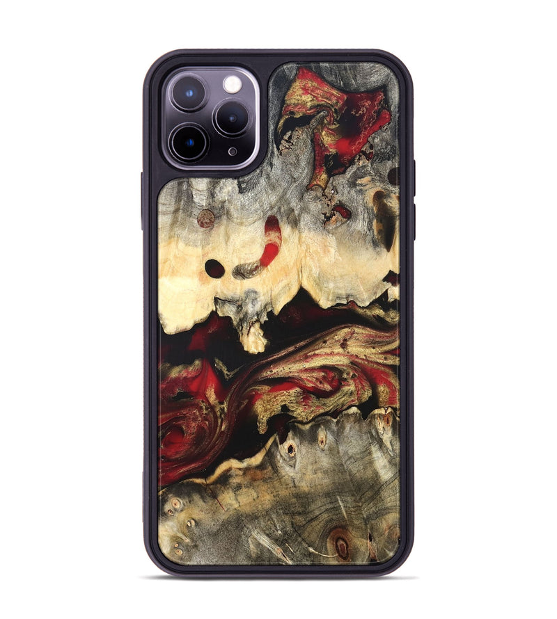 iPhone 11 Pro Max Wood Phone Case - Stephon (Red, 822187)