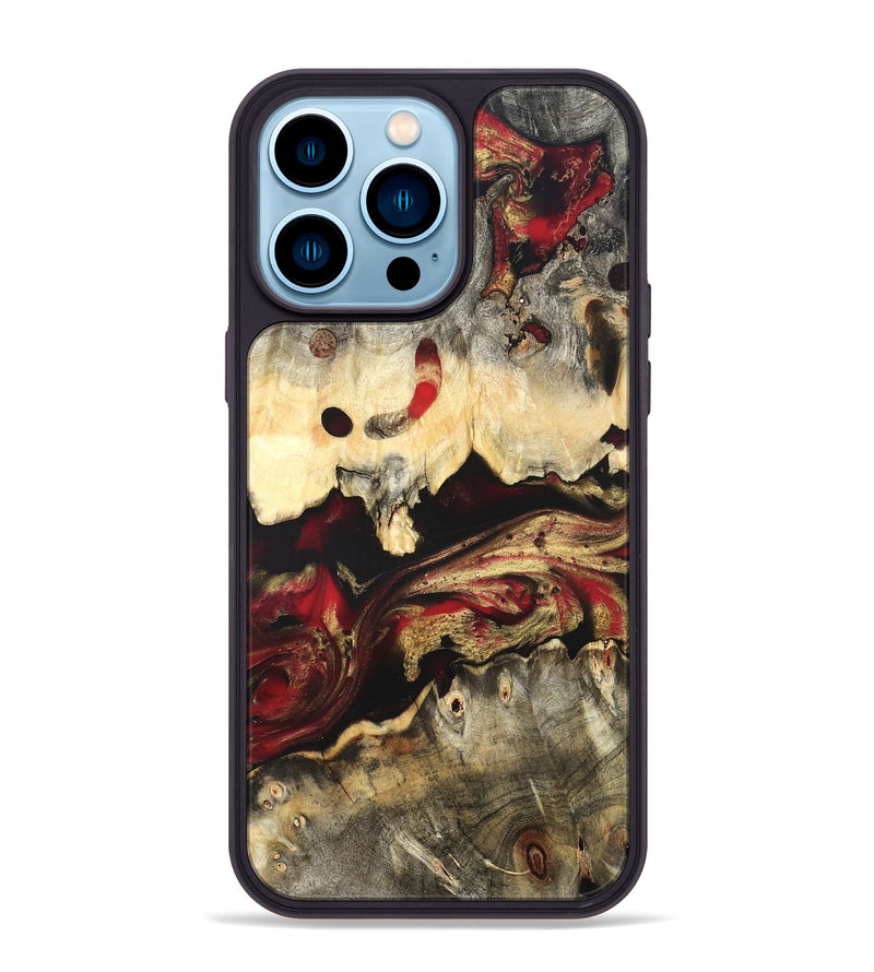 iPhone 14 Pro Max Wood Phone Case - Stephon (Red, 822187)