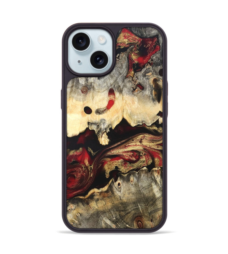 iPhone 15 Wood Phone Case - Stephon (Red, 822187)