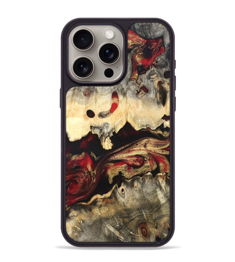 iPhone 15 Pro Max Wood Phone Case - Stephon (Red, 822187)