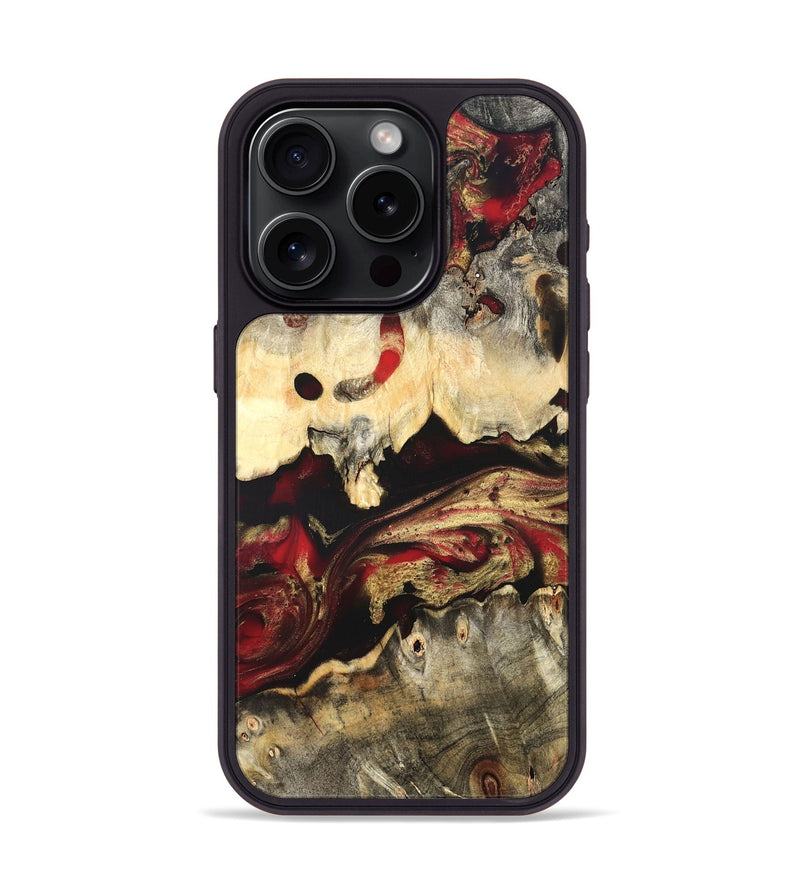 iPhone 15 Pro Wood Phone Case - Stephon (Red, 822187)