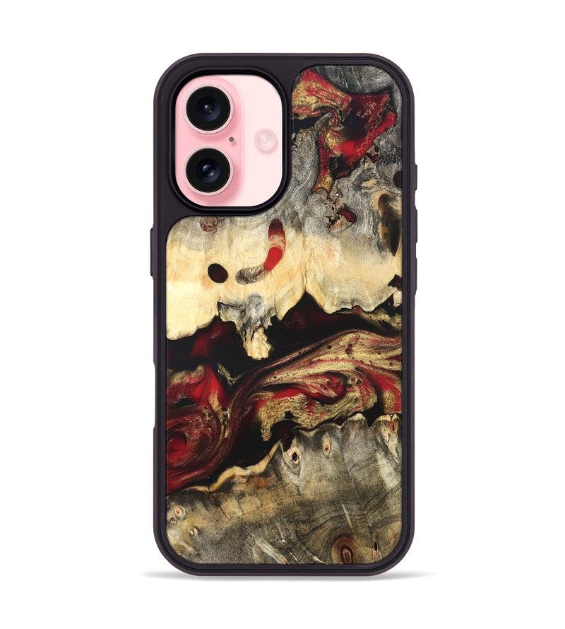 iPhone 16 Wood Phone Case - Stephon (Red, 822187)