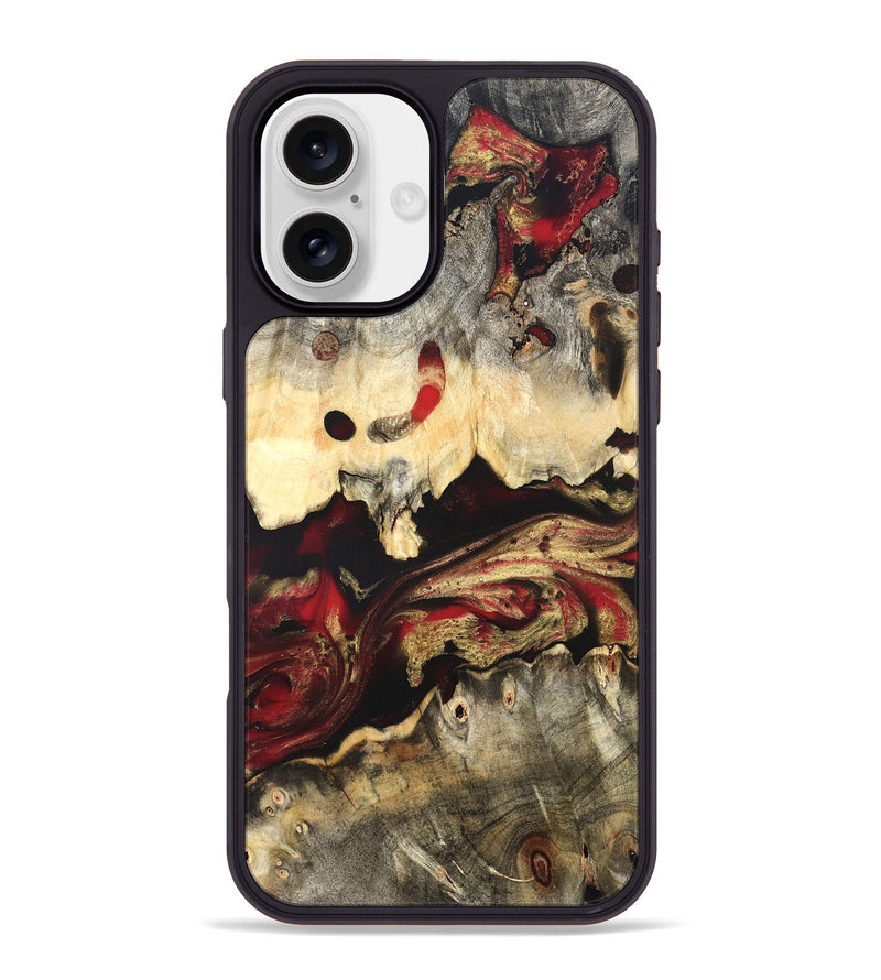 iPhone 16 Plus Wood Phone Case - Stephon (Red, 822187)