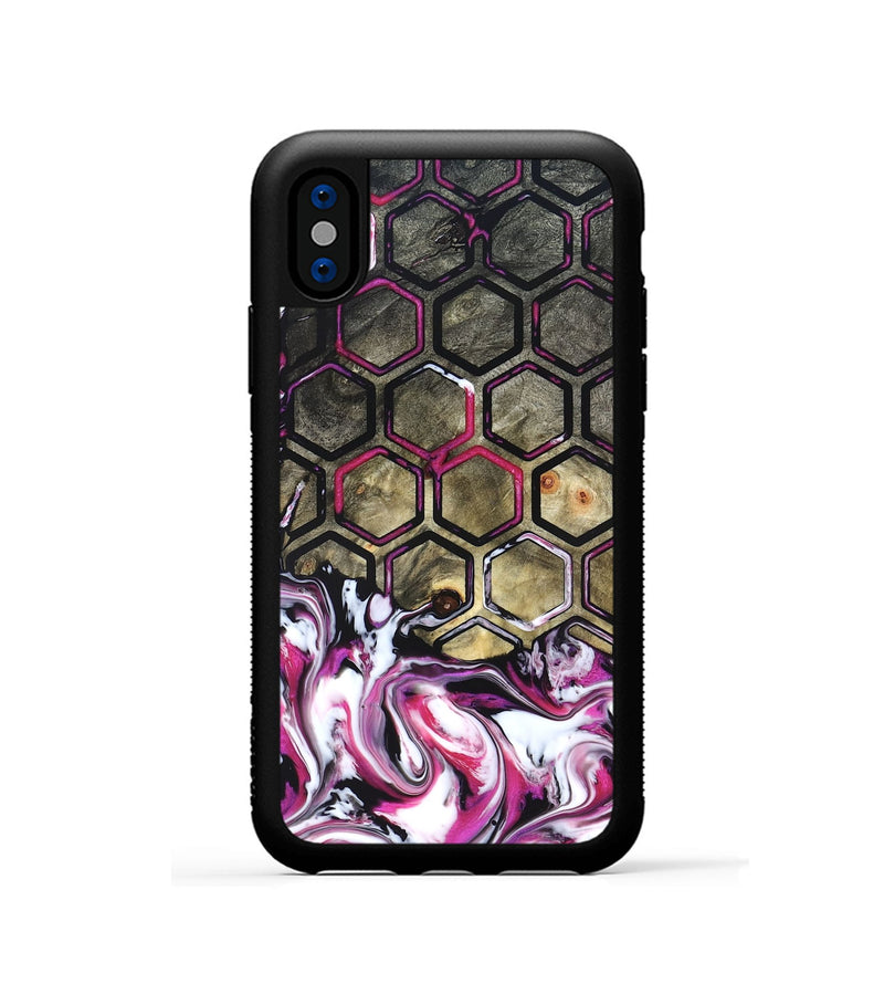 iPhone Xs Wood Phone Case - Yaakov (Neon, 822198)