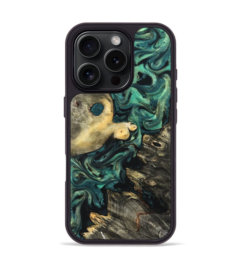 iPhone 16 Pro Wood Phone Case - Casimir (Green, 822201)