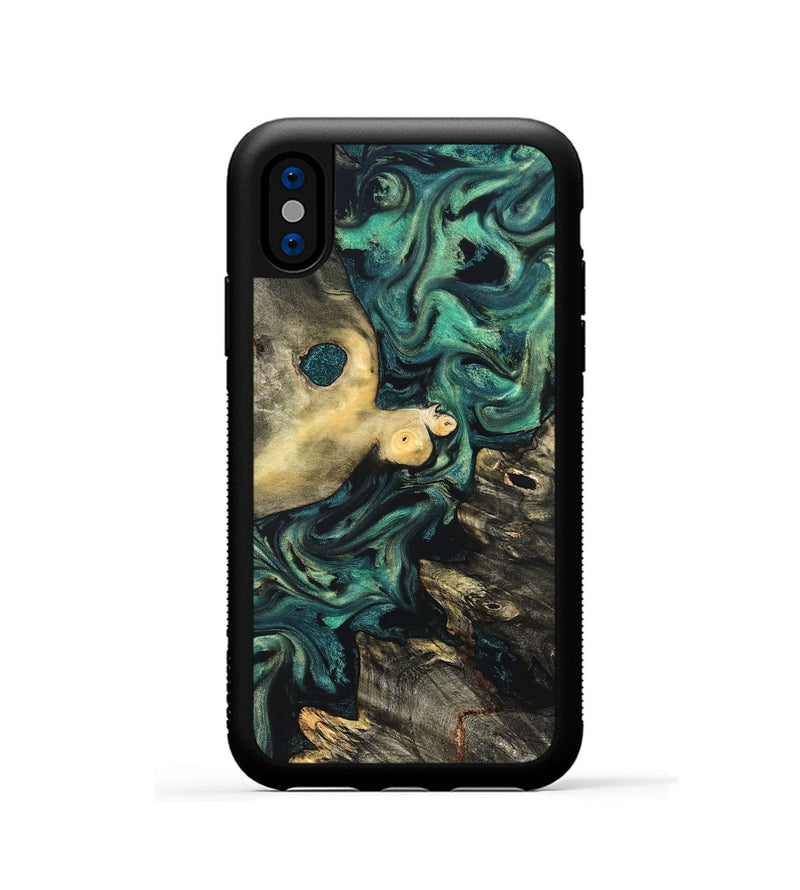 iPhone Xs Wood Phone Case - Casimir (Green, 822201)