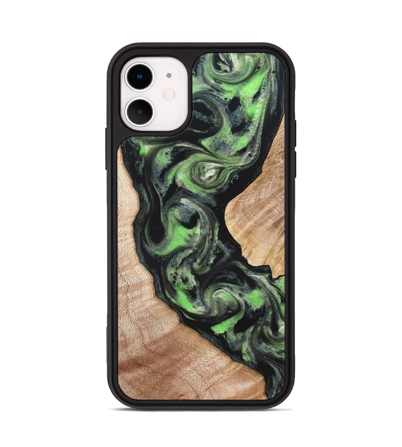 iPhone 11 Wood Phone Case - Makaila (Green, 822202)