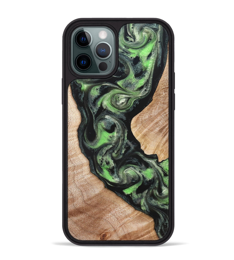 iPhone 12 Pro Max Wood Phone Case - Makaila (Green, 822202)