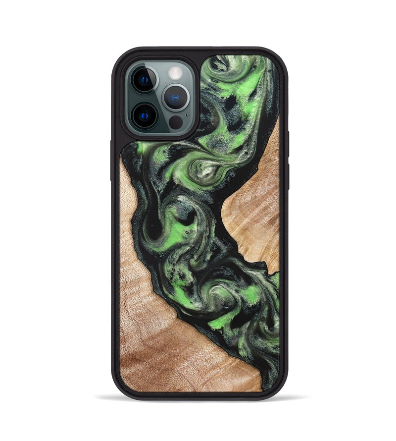 iPhone 12 Pro Wood Phone Case - Makaila (Green, 822202)