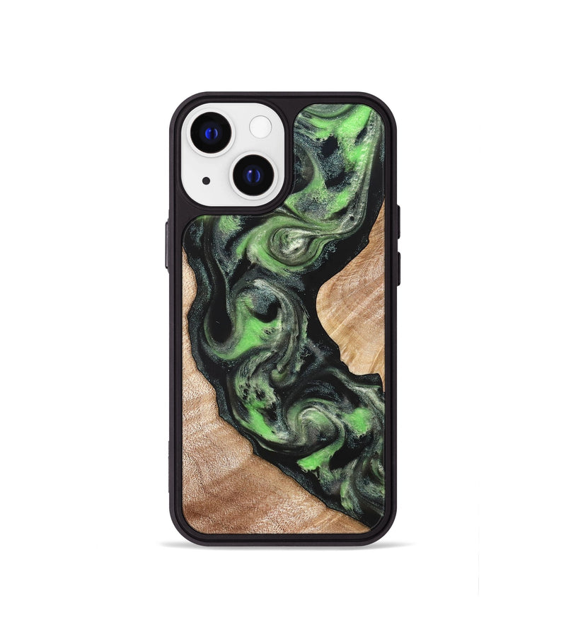 iPhone 13 mini Wood Phone Case - Makaila (Green, 822202)