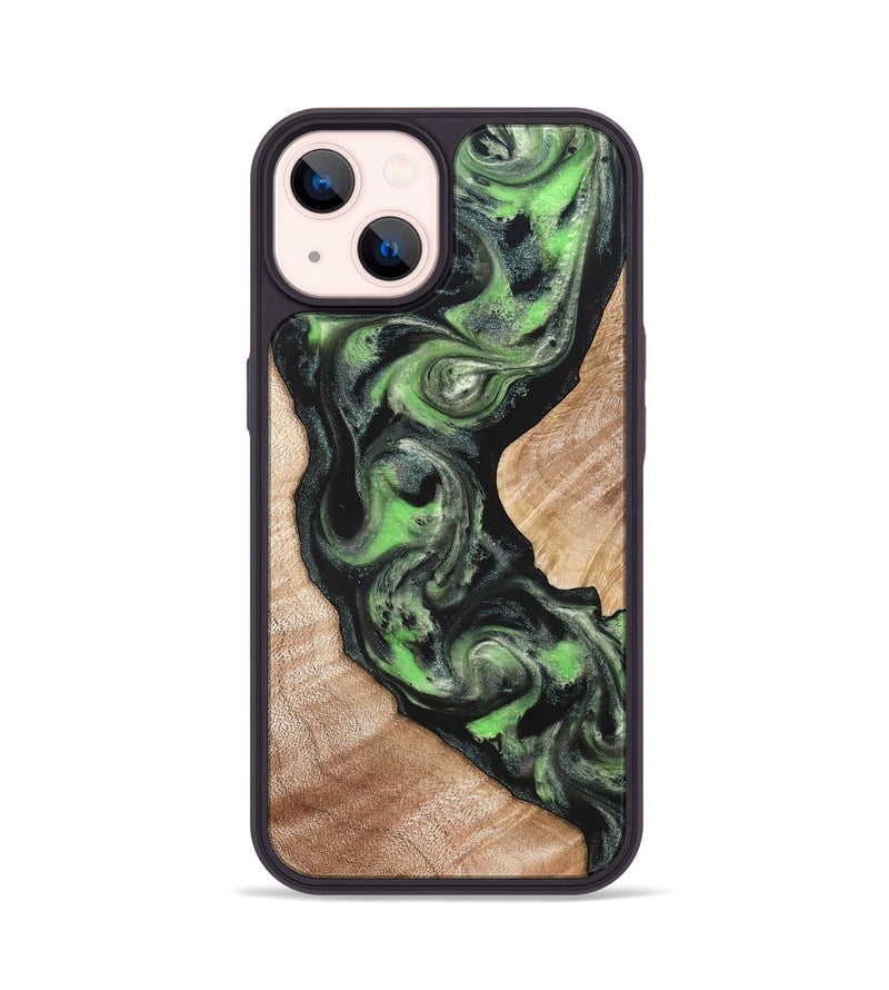 iPhone 14 Wood Phone Case - Makaila (Green, 822202)