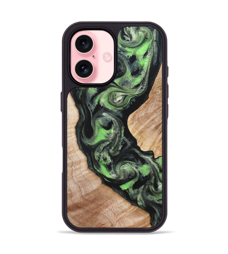iPhone 16 Wood Phone Case - Makaila (Green, 822202)