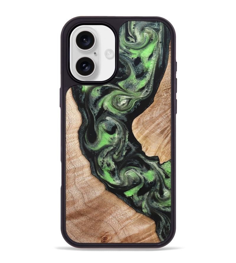 iPhone 16 Plus Wood Phone Case - Makaila (Green, 822202)