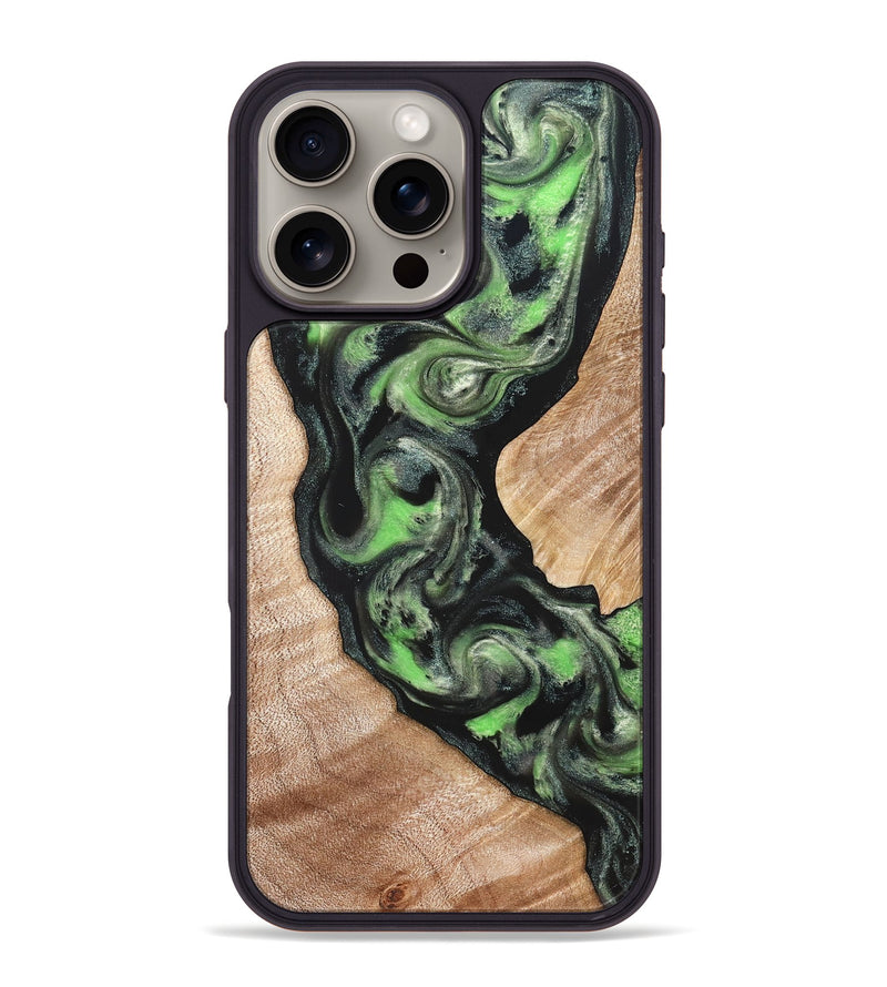iPhone 16 Pro Max Wood Phone Case - Makaila (Green, 822202)