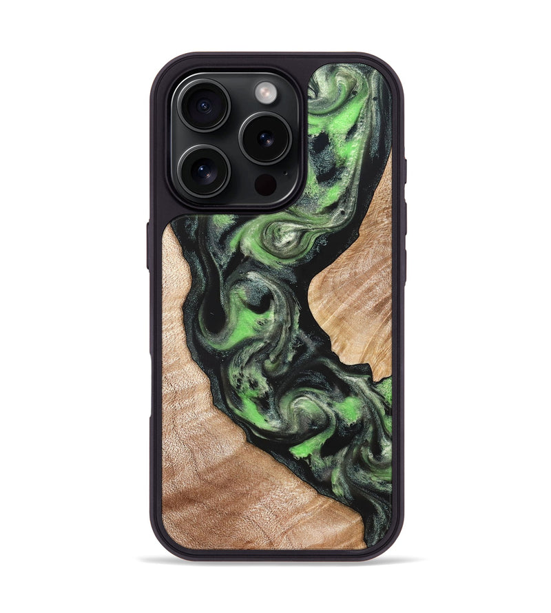 iPhone 16 Pro Wood Phone Case - Makaila (Green, 822202)