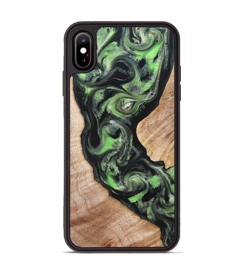 iPhone Xs Max Wood Phone Case - Makaila (Green, 822202)