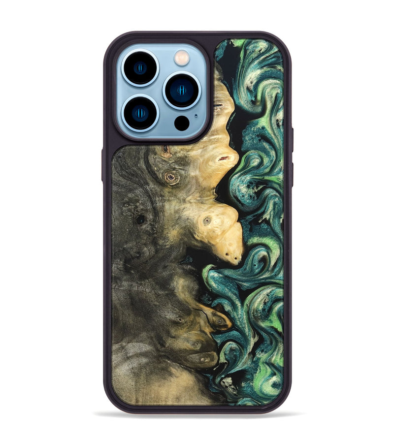 iPhone 14 Pro Max Wood Phone Case - Zaid (Green, 822203)