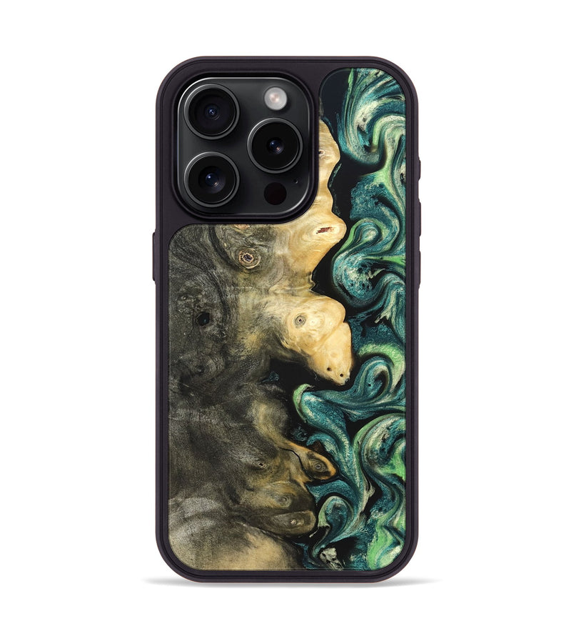 iPhone 15 Pro Wood Phone Case - Zaid (Green, 822203)