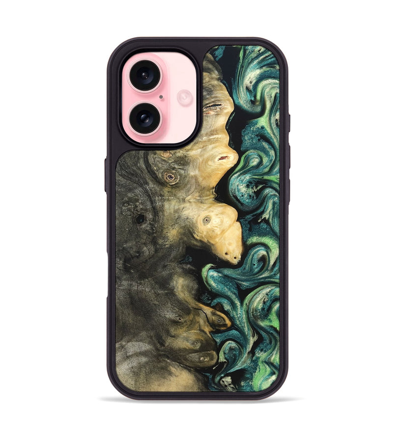 iPhone 16 Wood Phone Case - Zaid (Green, 822203)