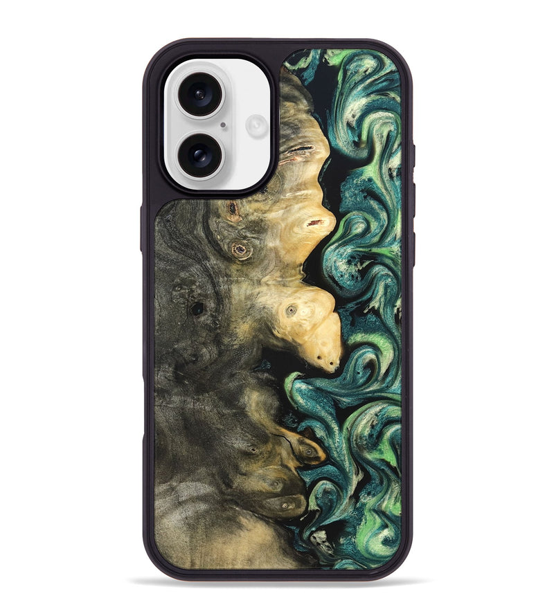 iPhone 16 Plus Wood Phone Case - Zaid (Green, 822203)