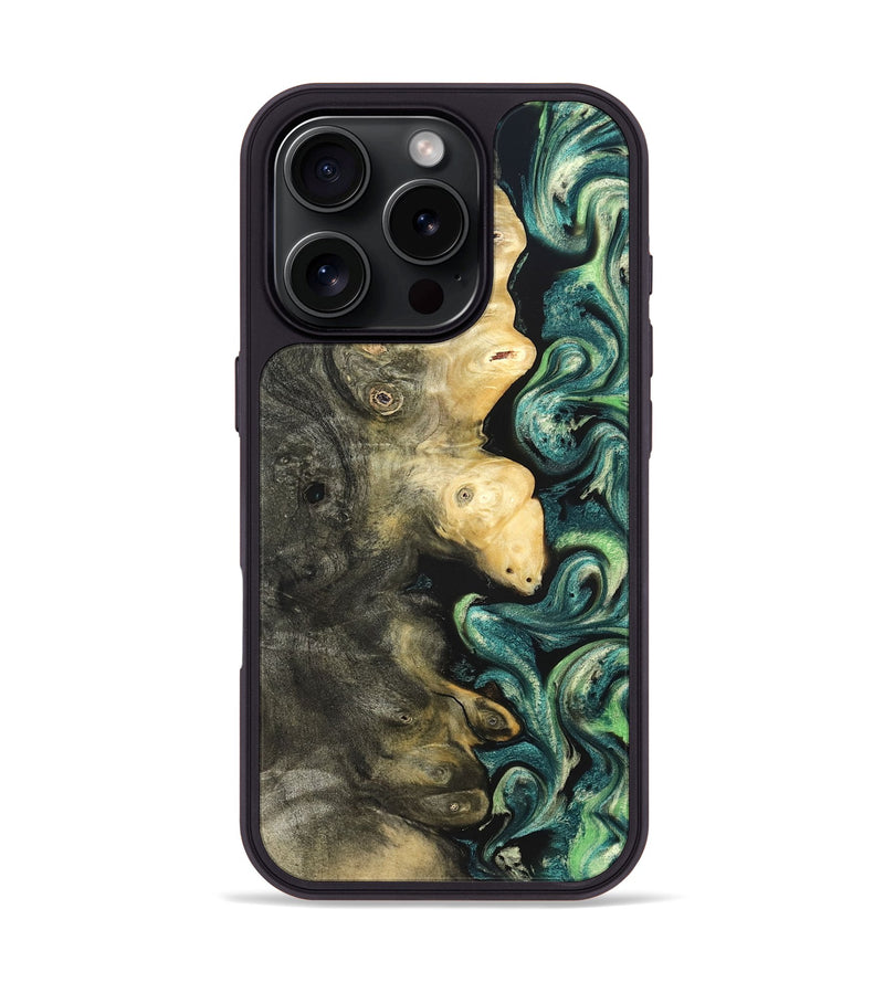 iPhone 16 Pro Wood Phone Case - Zaid (Green, 822203)
