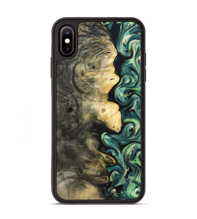 iPhone Xs Max Wood Phone Case - Zaid (Green, 822203)