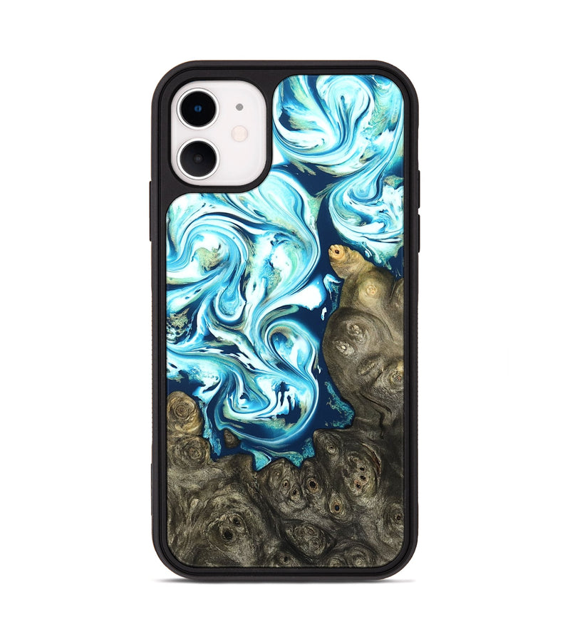 iPhone 11 Wood Phone Case - Vihaan (Blue, 822204)