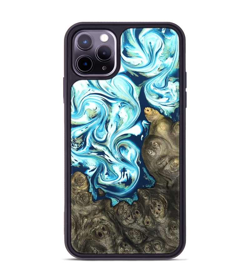 iPhone 11 Pro Max Wood Phone Case - Vihaan (Blue, 822204)