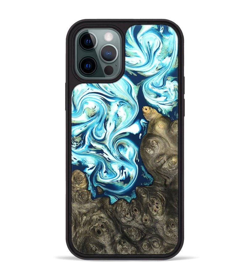 iPhone 12 Pro Max Wood Phone Case - Vihaan (Blue, 822204)