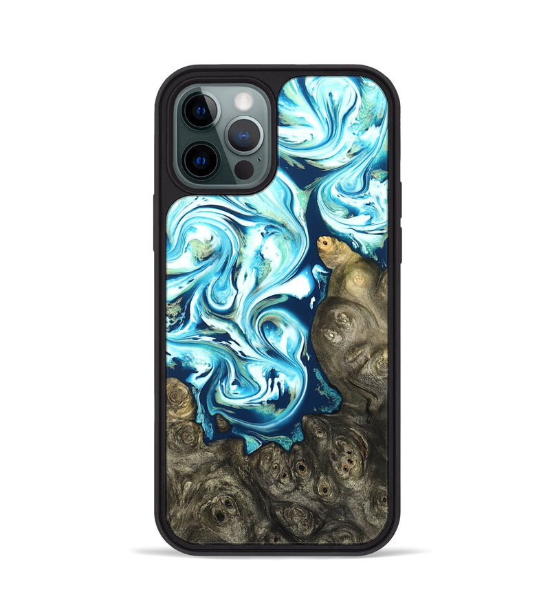 iPhone 12 Pro Wood Phone Case - Vihaan (Blue, 822204)