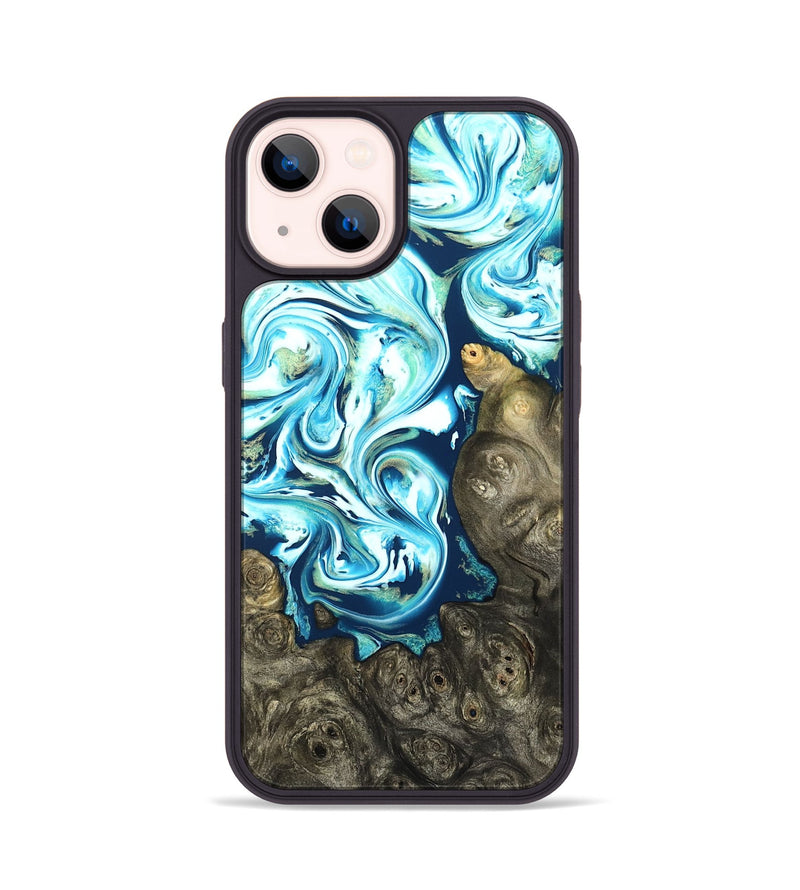 iPhone 14 Wood Phone Case - Vihaan (Blue, 822204)