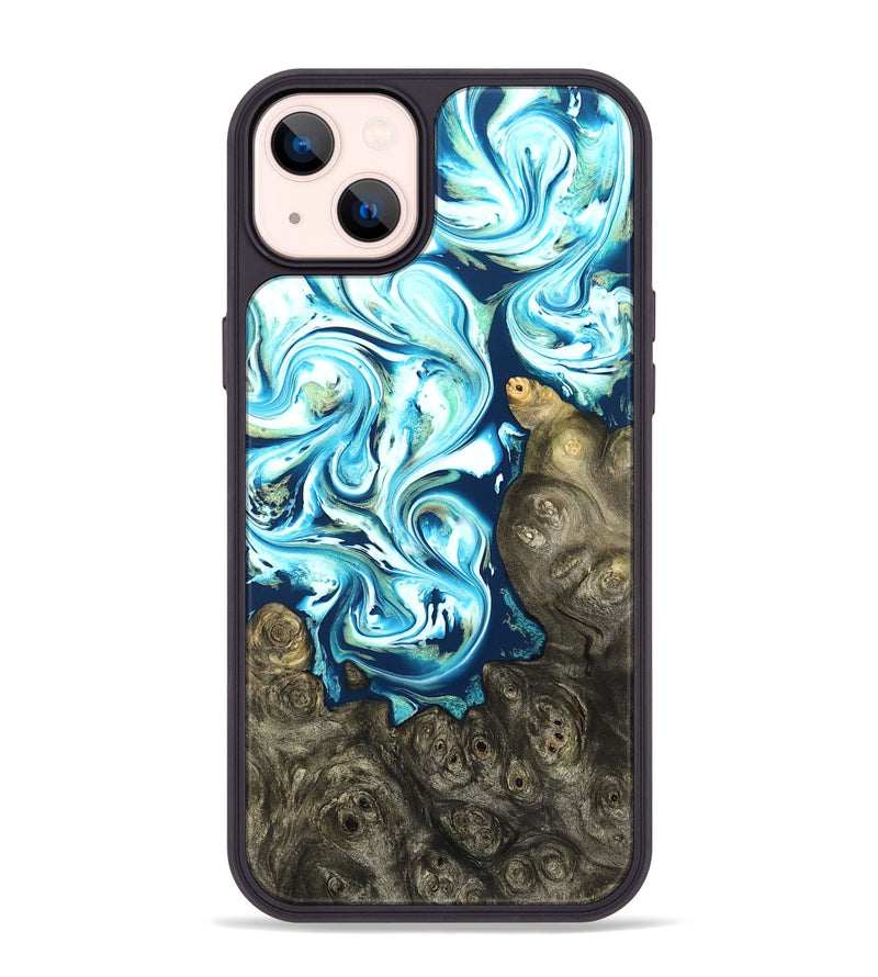 iPhone 14 Plus Wood Phone Case - Vihaan (Blue, 822204)
