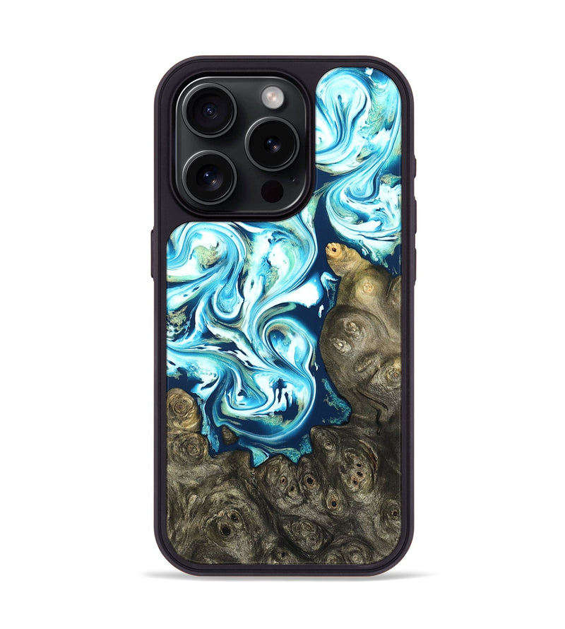 iPhone 15 Pro Wood Phone Case - Vihaan (Blue, 822204)