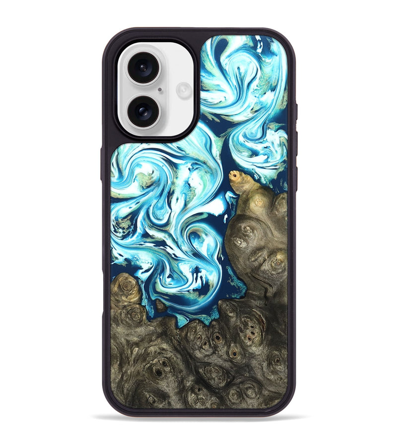 iPhone 16 Plus Wood Phone Case - Vihaan (Blue, 822204)