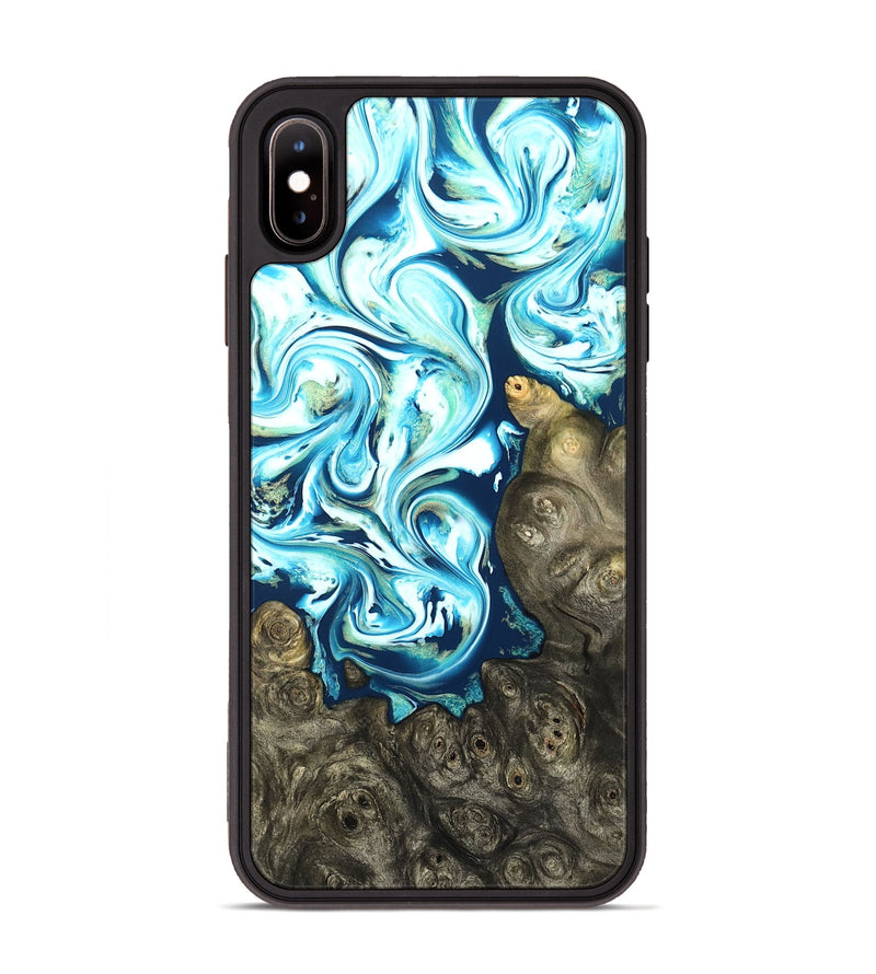 iPhone Xs Max Wood Phone Case - Vihaan (Blue, 822204)