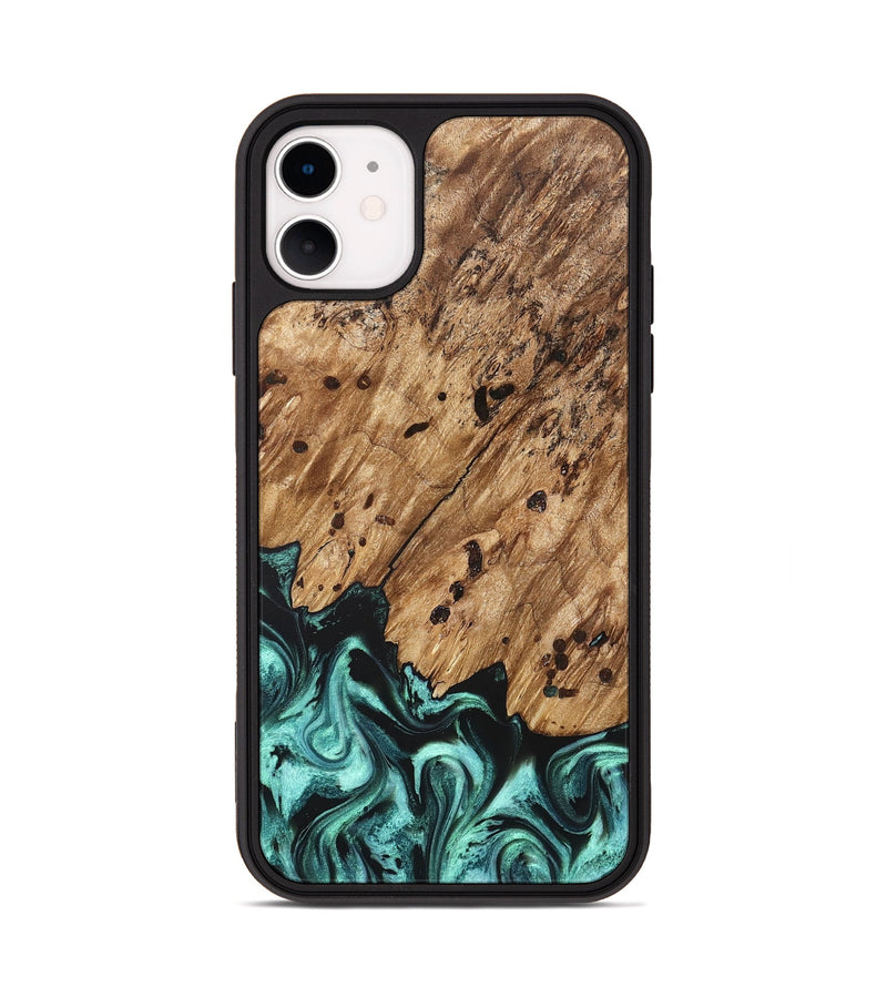 iPhone 11 Wood Phone Case - Garland (Green, 822205)