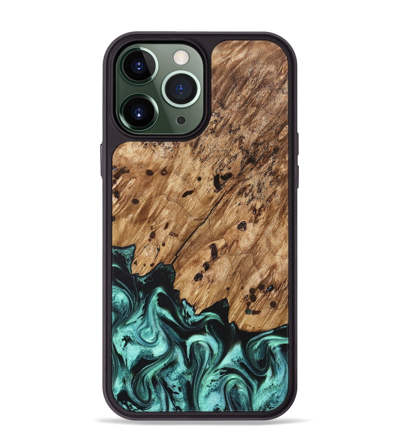 iPhone 13 Pro Max Wood Phone Case - Garland (Green, 822205)