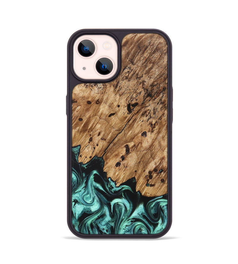 iPhone 14 Wood Phone Case - Garland (Green, 822205)